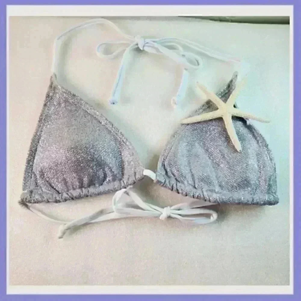 ✨ Super Sexy Silver & White Glitter Bikini ✨ - Picture 3 of 7
